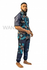 Ankara paired with denim